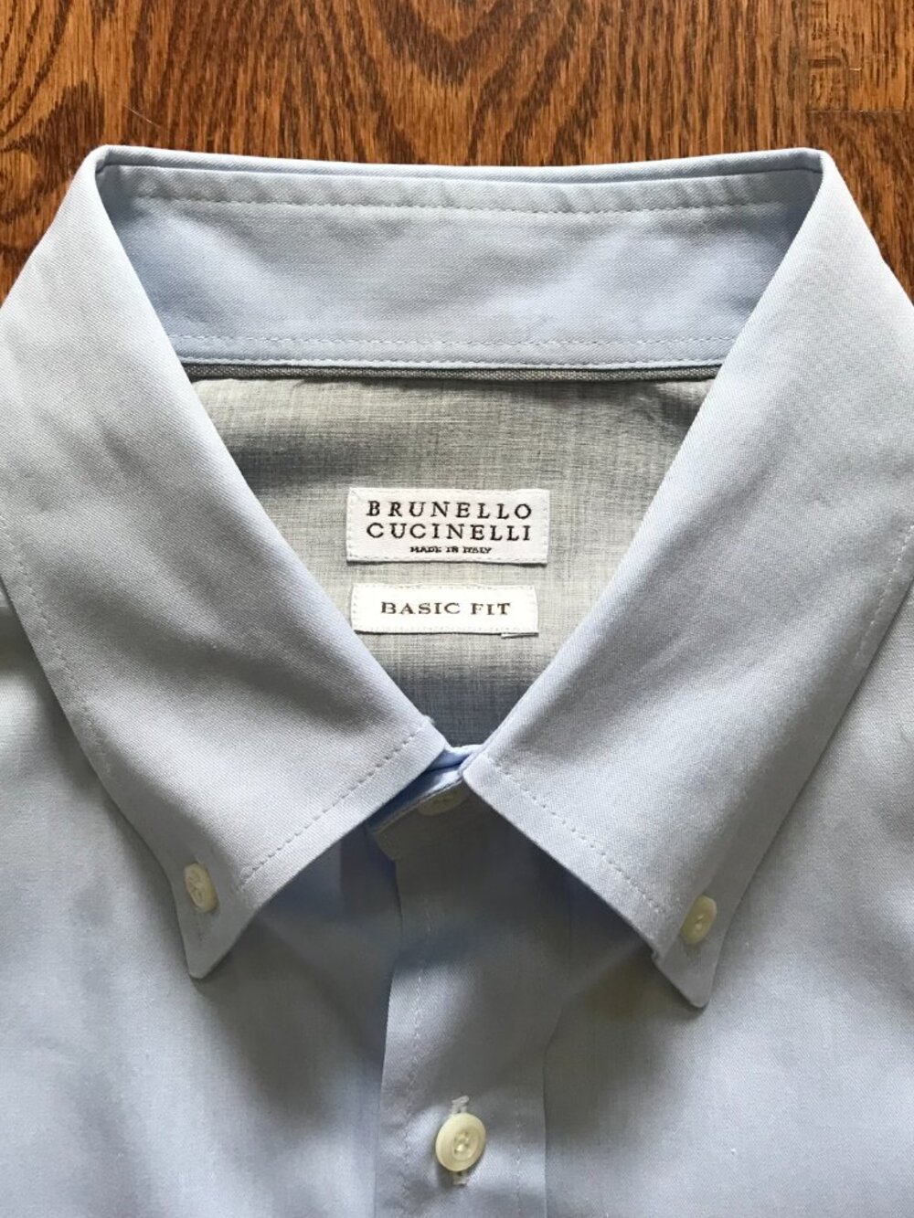 Brunello Cucinelli Basic Fit Sport Dress Shirt Mens Large Blue Long Sleeve - Picture 7 of 13